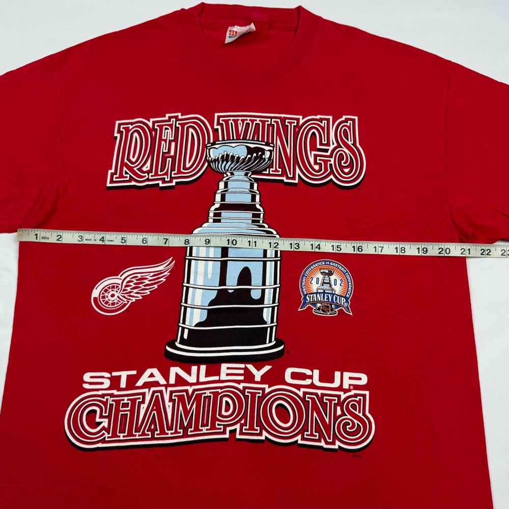 Vtg Detroit Red Wings Mens T-Shirt Sz Large Y2K Stanley Cup Short Sleeve A1 - Picture 6 of 7